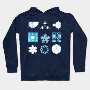 9 Fractals- blue Hoodie